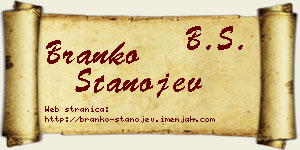 Branko Stanojev vizit kartica